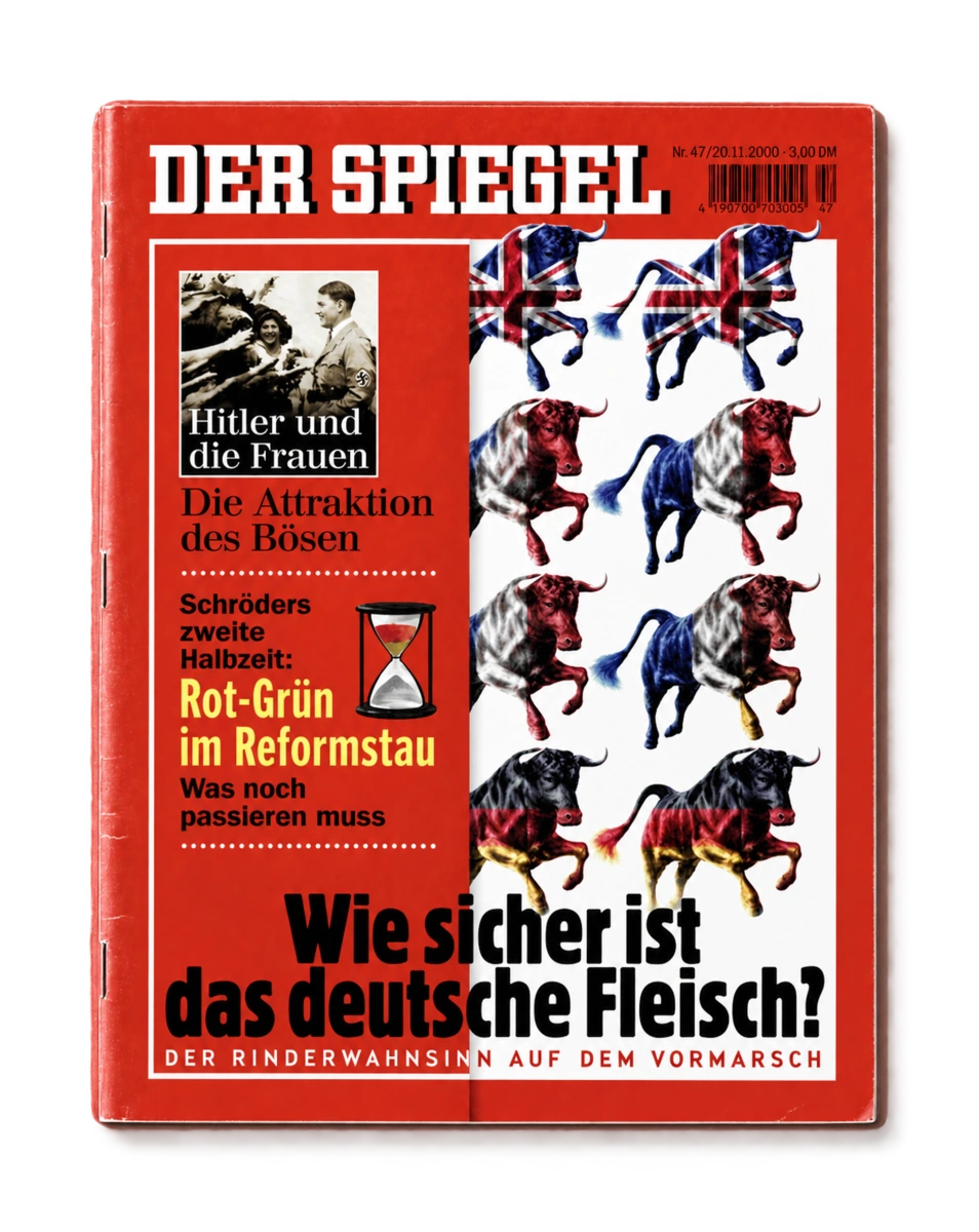 Couverture de Der Spiegel, 20 novembre 2000 : Wie sicher ist das deutsche Fleisch?