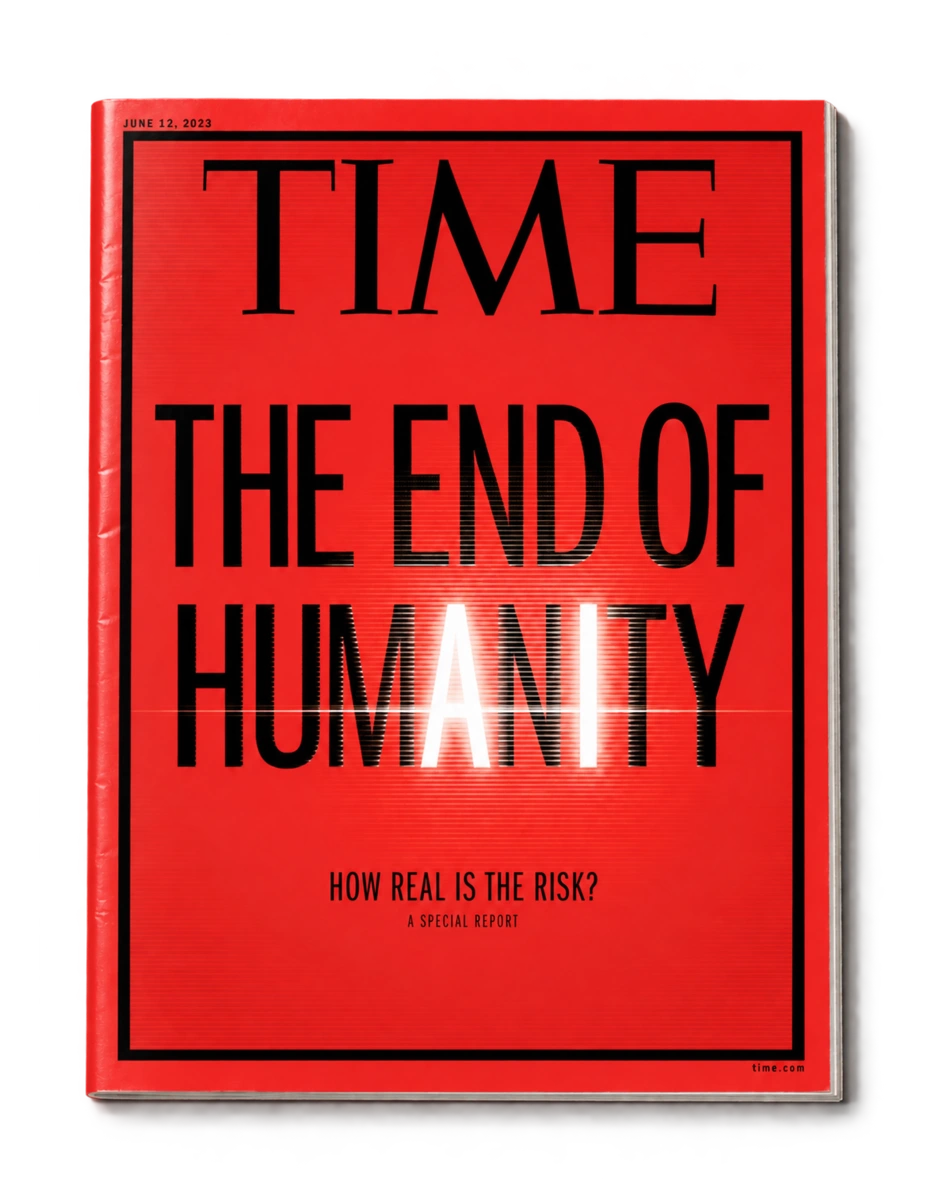Couverture de TIME, 12 juin 2023 : The End of Humanity — How Real Is the Risk?