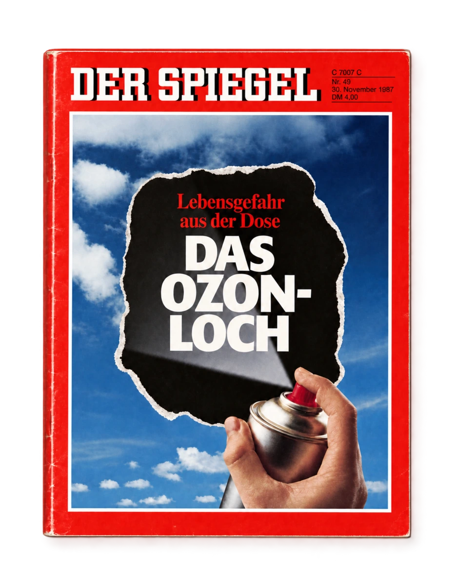 Couverture de Der Spiegel, 30 novembre 1987 : Lebensgefahr aus der Dose — Das Ozon-Loch
