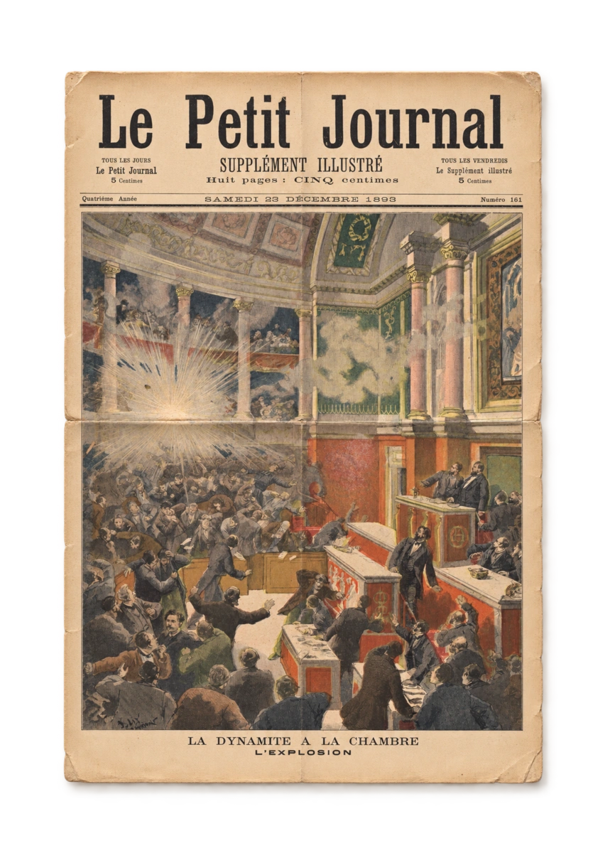Le Petit Journal, 23 décembre 1893, n° 161. « La dynamite à la Chambre — L’explosion ».
