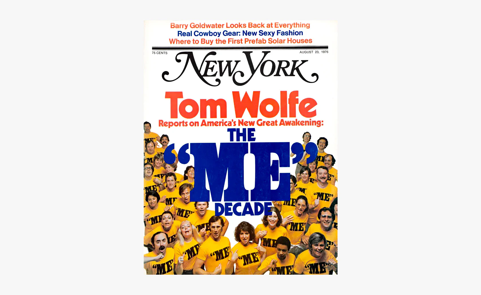 Couverture de New York présentant le texte de Tom Wolfe sur la Me Decade.