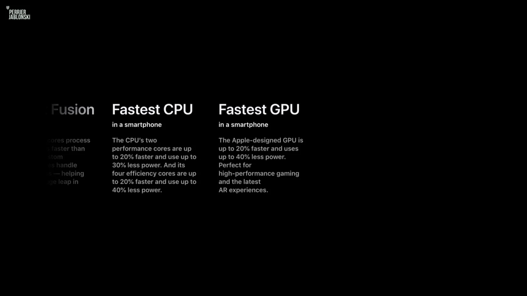 Comparaison des arguments de performance du processeur et du processeur graphique d’un iPhone.