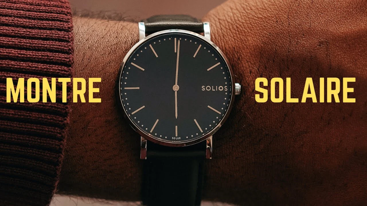 Montre solaire Solios portée au poignet.