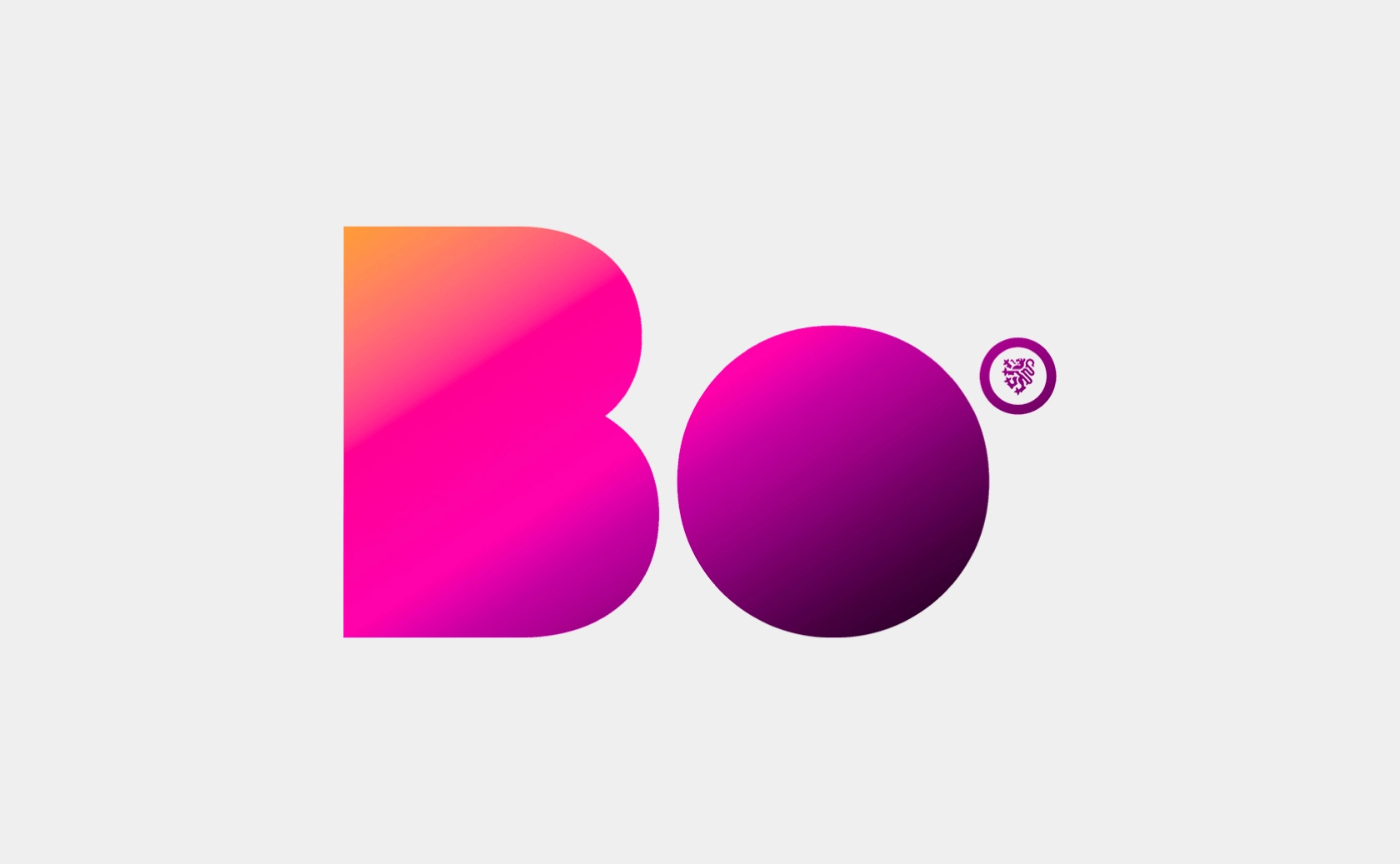 Logo Bo en dégradé rose et violet.
