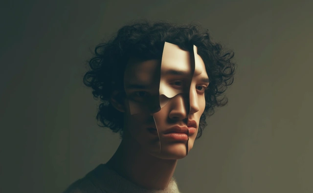 Portrait composé de plusieurs visages superposés.