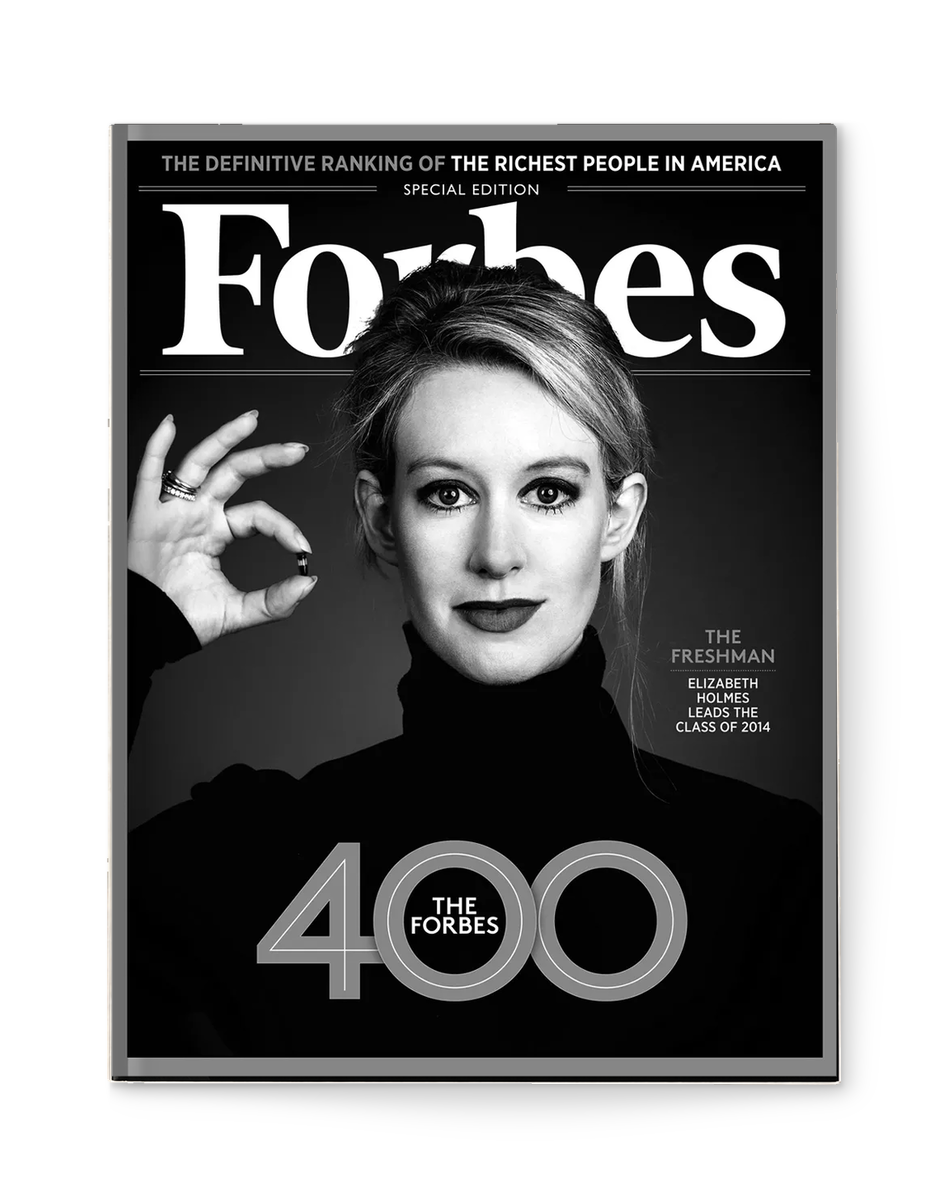 Couverture de Forbes consacrée à Elizabeth Holmes, 20 octobre 2014.