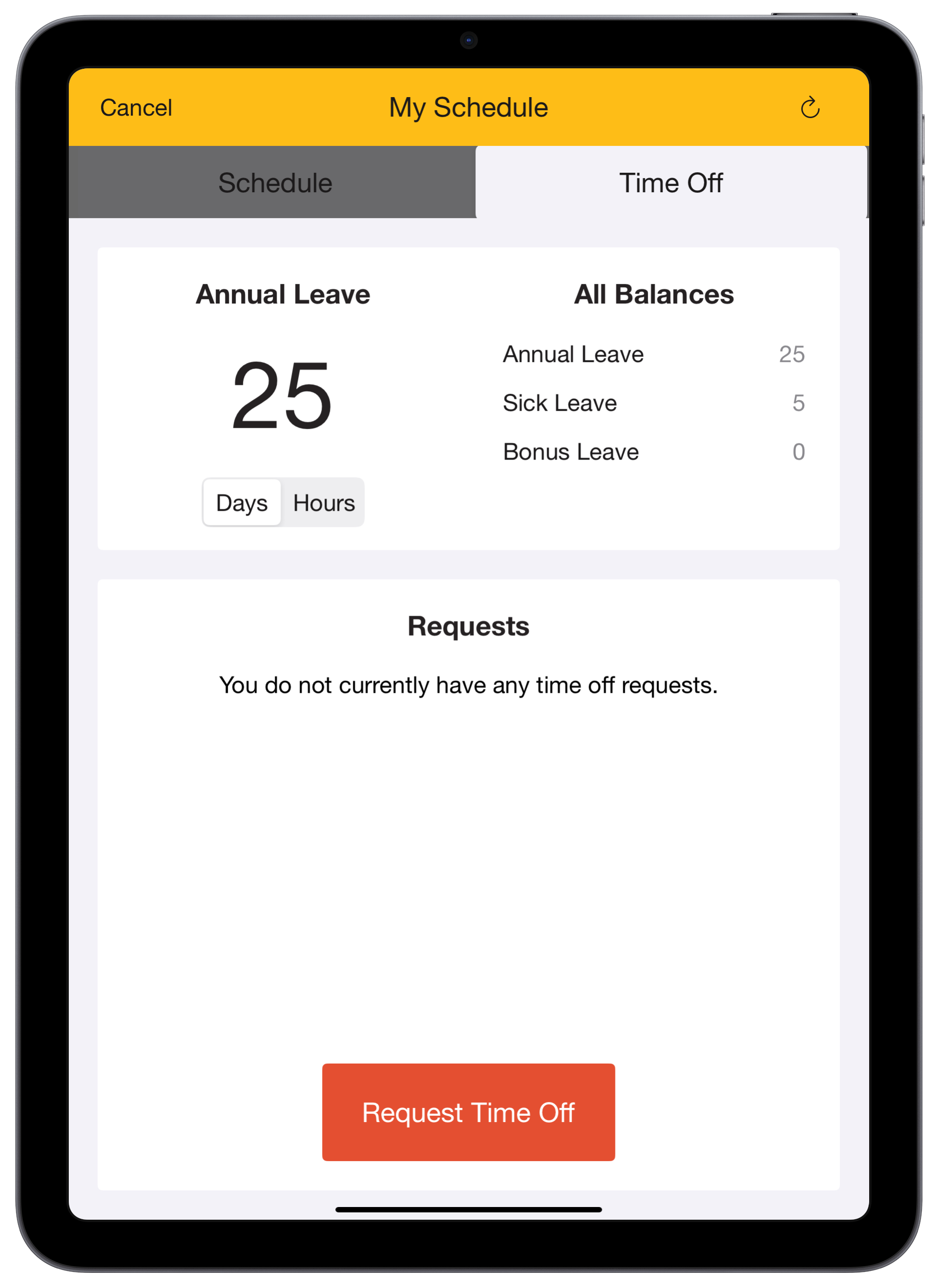 Employee Time Clock Showing Meal Break Compliance Screen