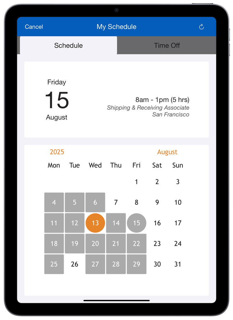 Workday Time Clock & Time Tracking Software