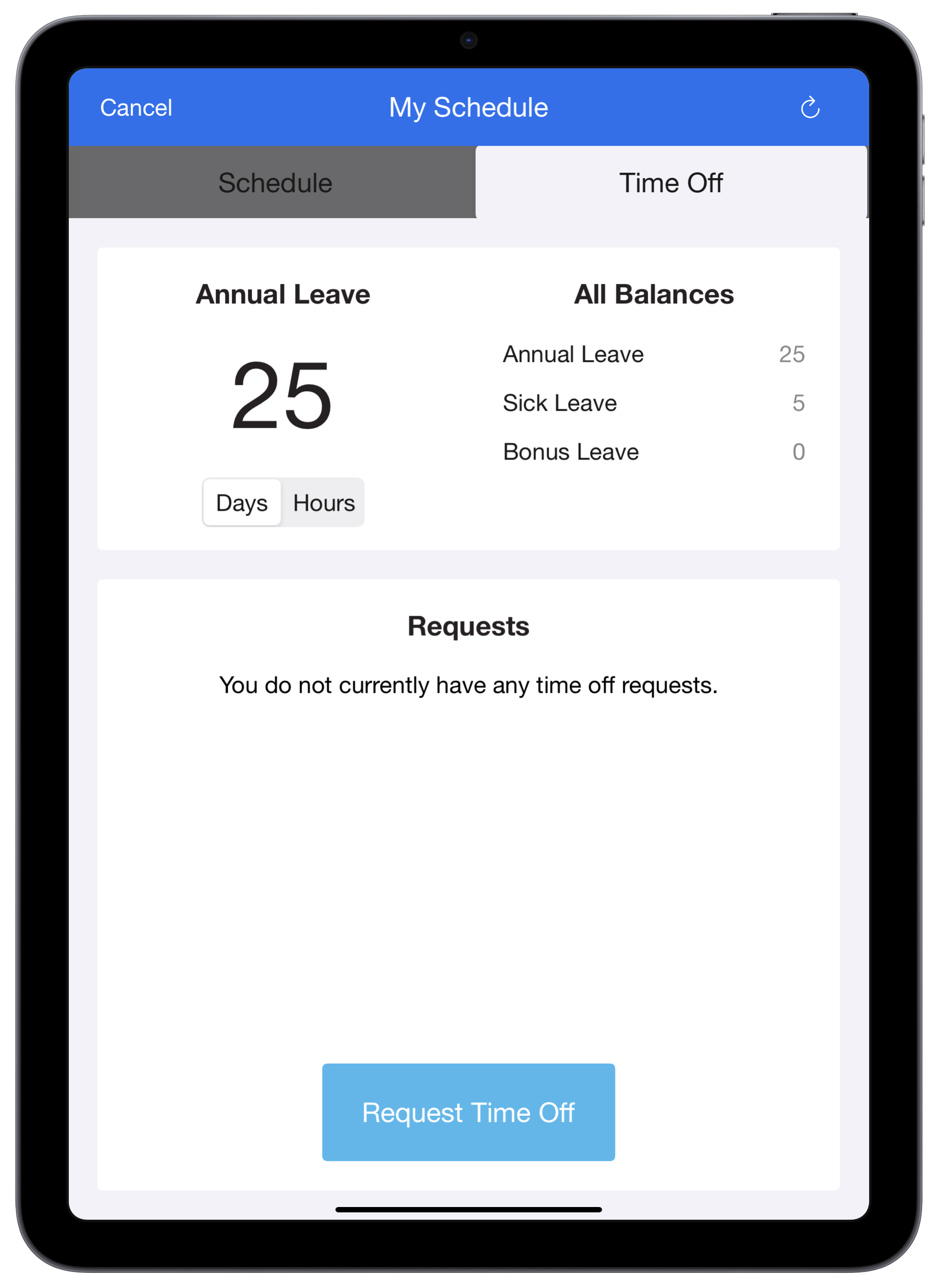 Employee Time Clock Showing Meal Break Compliance Screen