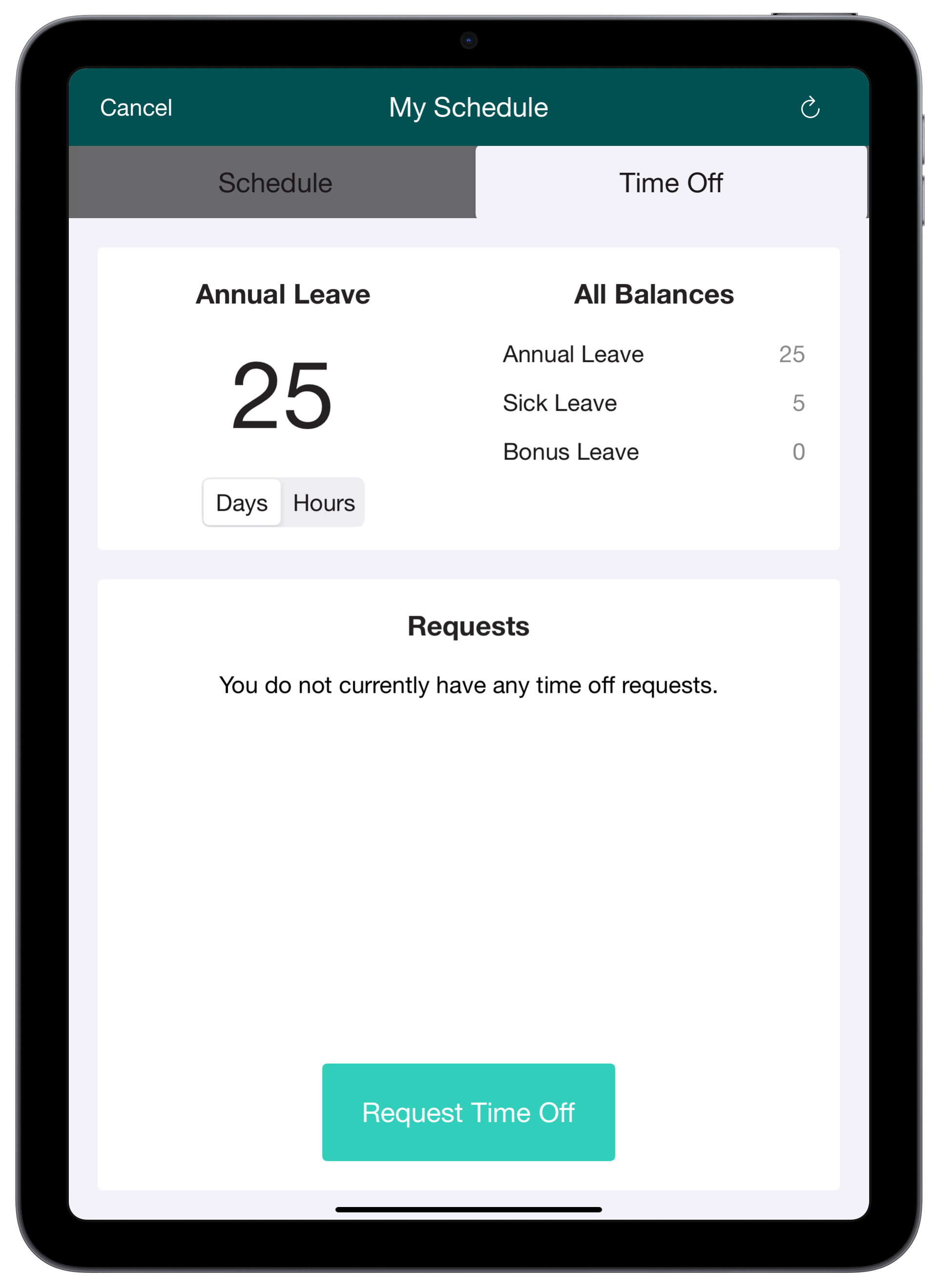 Employee Time Clock Showing Meal Break Compliance Screen