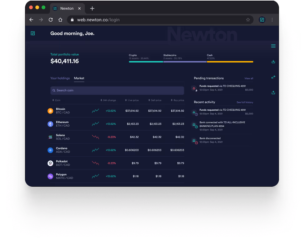 Newton UI on web and iOS