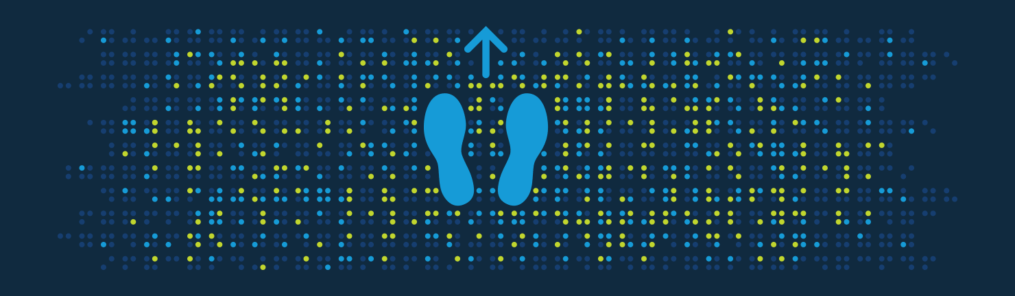 Intel Augmented Reality Photo Booth floor signage to indicate where to stand