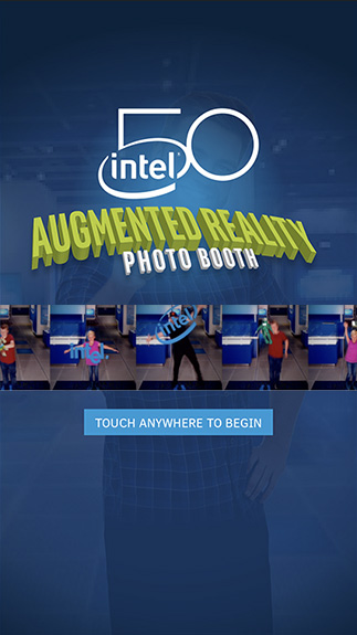 Intel Augmented Reality Photo Booth screen logo for Intel 50th Anniversary