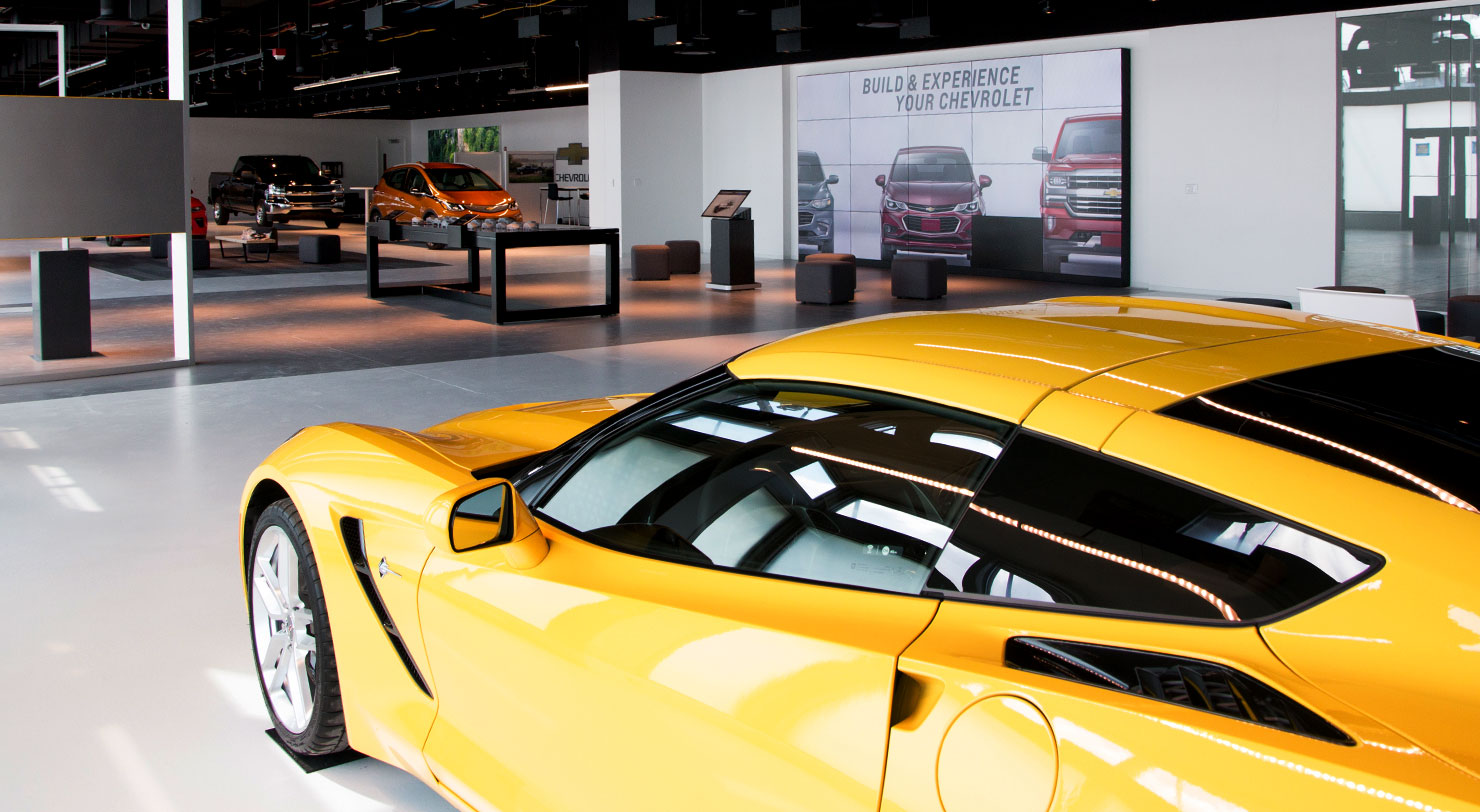 Inside futuristic Chevy dealership