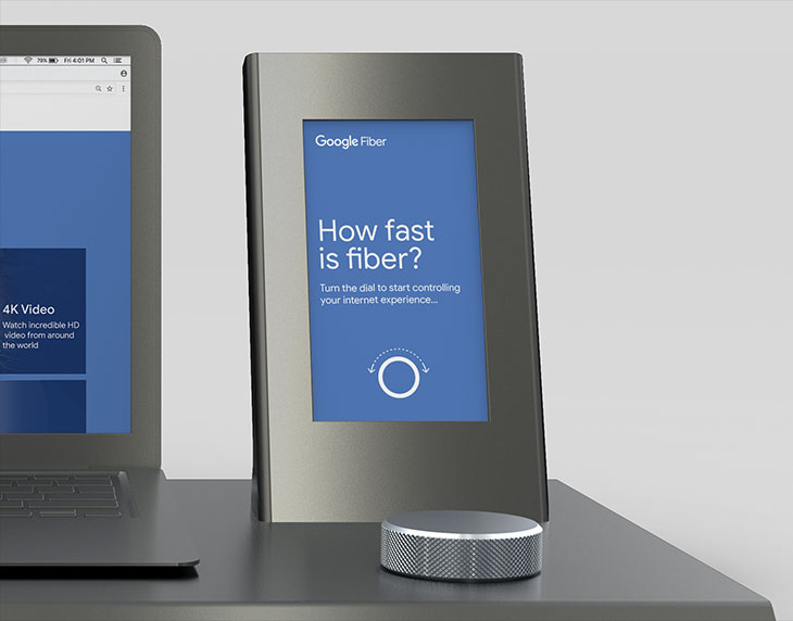 Google fiber speed dial concept