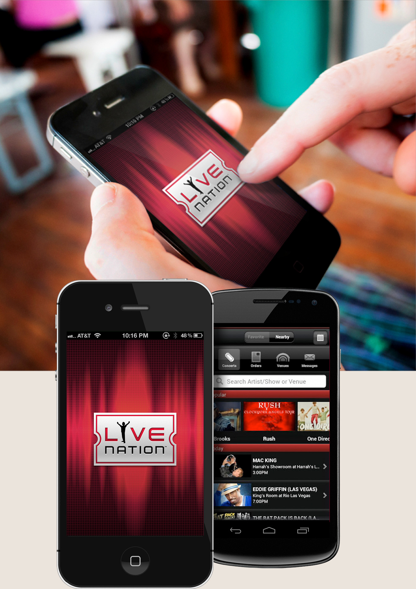 Live Nation app on iPhone 2010
