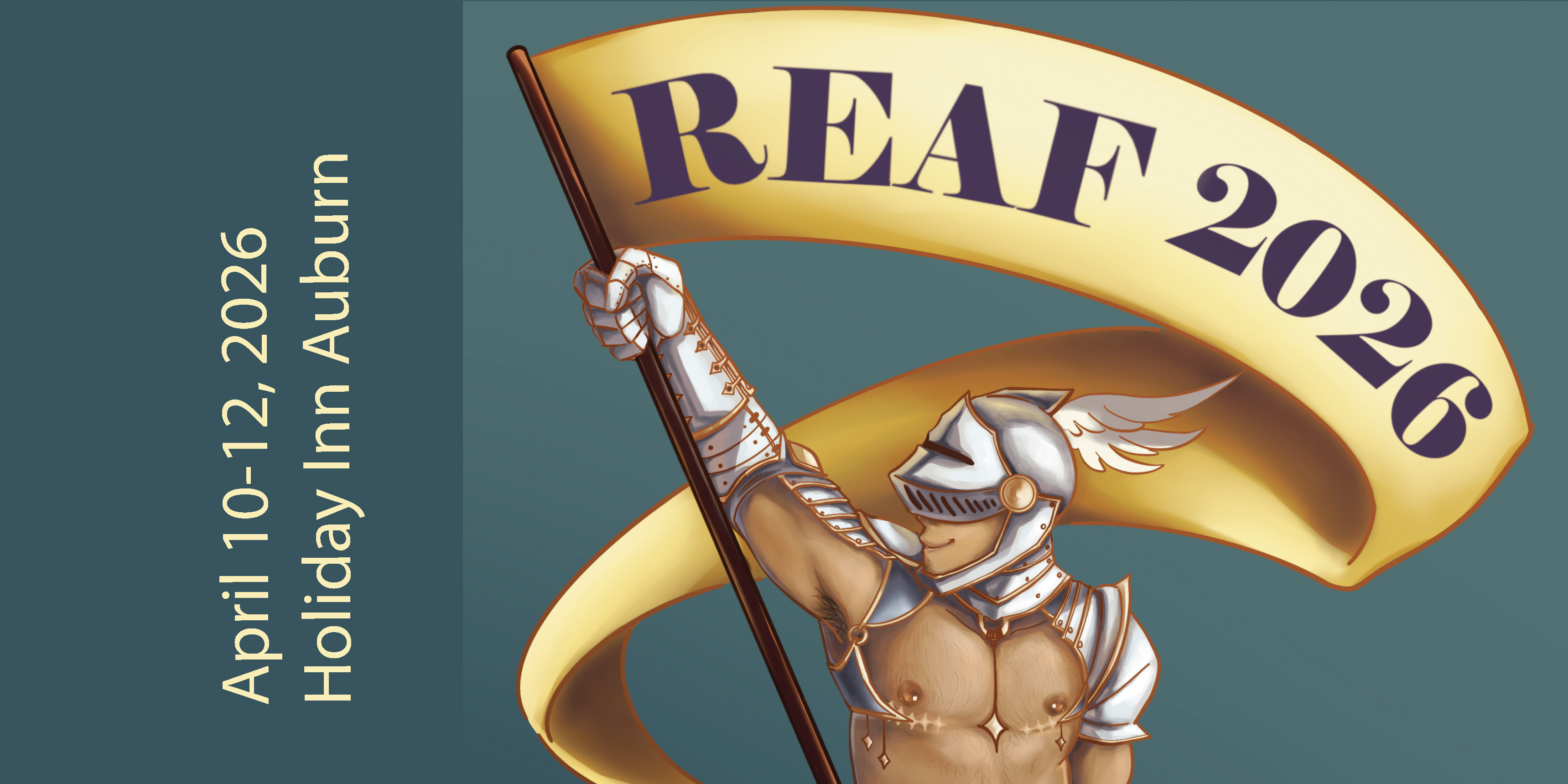 A knight in skimpy armor rests his foot on a bare-bottomed jester.