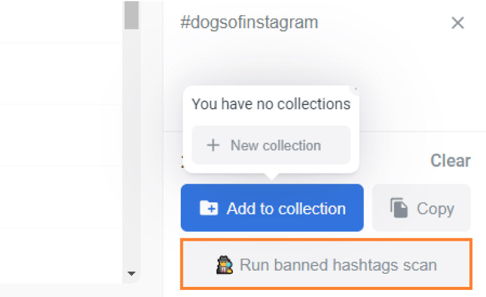 Flick Banned Hashtags Scan Button