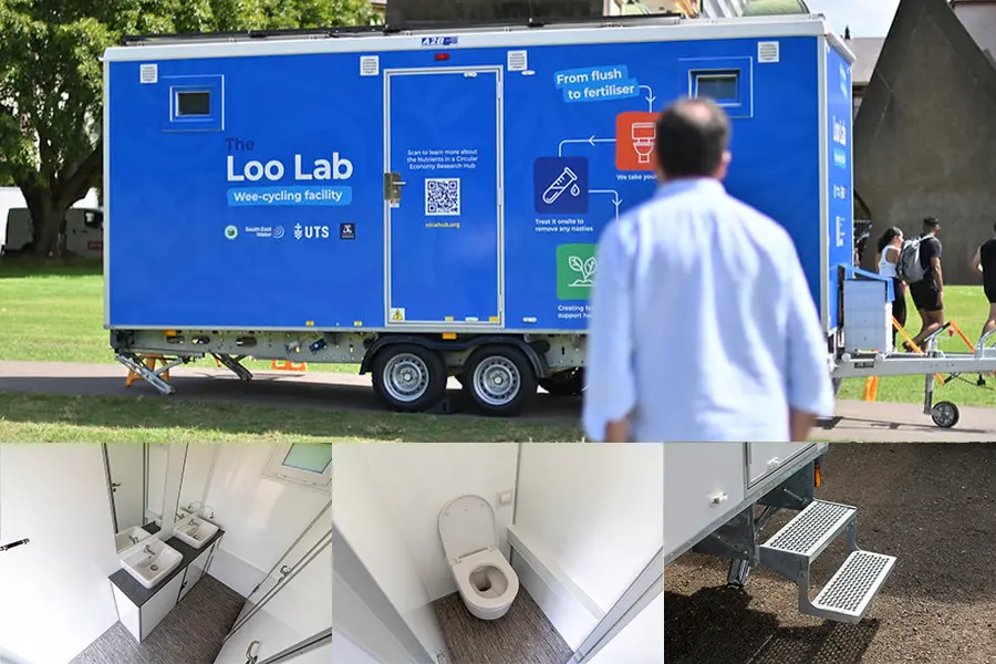 Scanvogn Sustainable Toilet Trailer with urine diverting toilets and waterless urinals