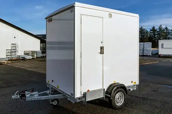 Scanvogn 240 Mobile Bathroom Trailer with Shower, Toilet, Hot Water Heater, Lighting, Plug and Play