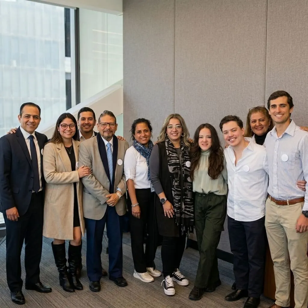 Administradores conectando en networking durante un Café con Admins