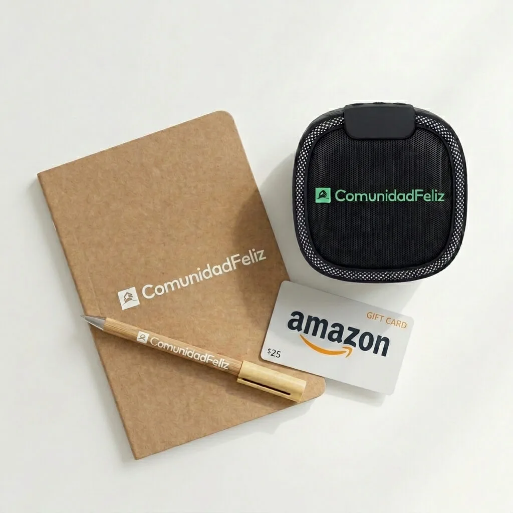 Kit de bienvenida y rifas del cierre del evento