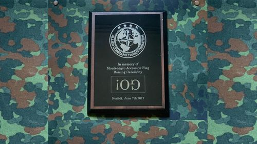 Plaque in memory of Montenegro Accession Flag Raising Ceremony