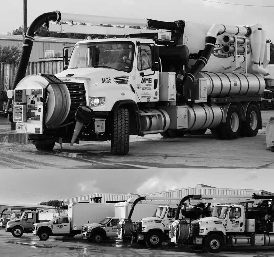 A photo of the AIMS Companies hydro excavation fleet