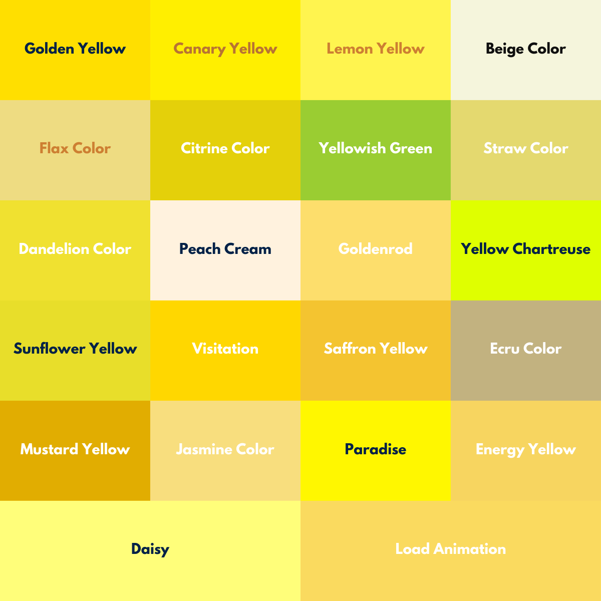 Shades Of Yellow Html Color Names XYTKFB Shades Of Yellow Html Color Names XYTKFB