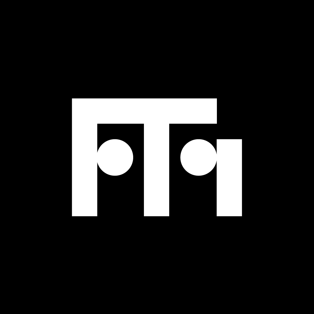 White stylized letters 'FTi' on solid black background forming a minimalist logo.