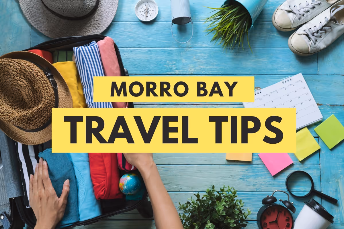 Morro Bay Travel Tips - Luggage, hats, shoes, and other travel objects