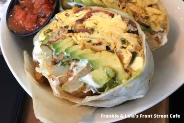 Breakfast burrito at Frankie & Lola's