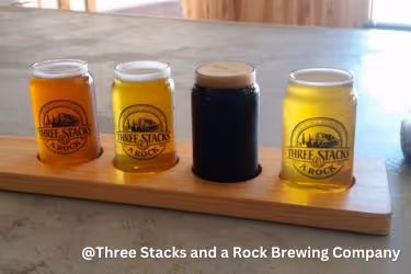 Beer flight from Three Stacks and A Rock Brewing Company