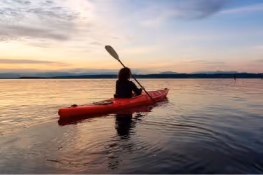 Kayaking in calm water