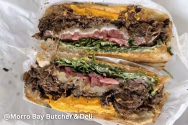 Morro Bay Butcher Deli beef sandwich