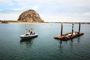 Morro Rock and a boat
