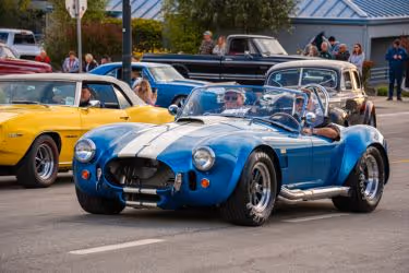 Morro Bay Car Show - Blue car in the street