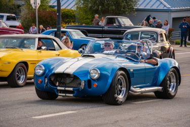 Morro Bay Car Show - Blue car in the street