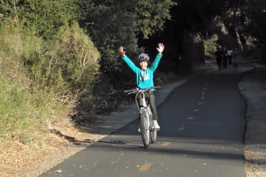 Woman riding a bike