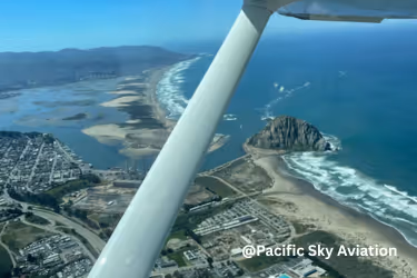 Pacific Sky Aviation - View of Morro Bay on a plane