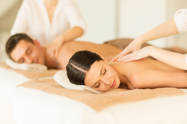 Couples having a massage.