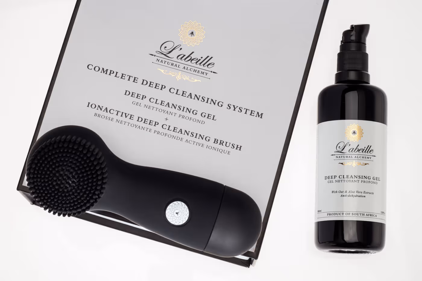 white background cosmetic flatlay