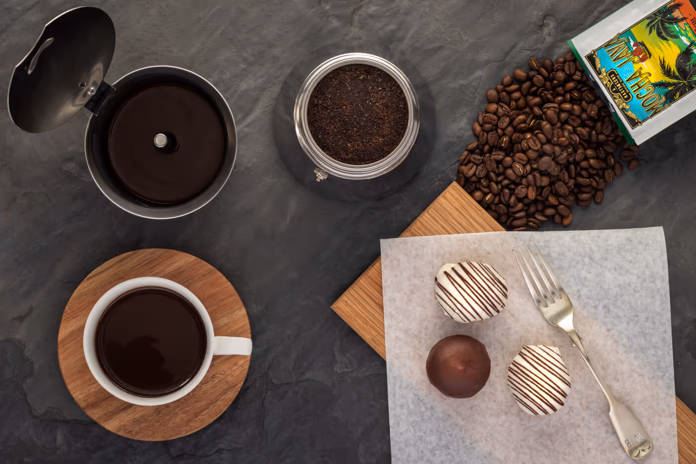 styled photography of coffee products