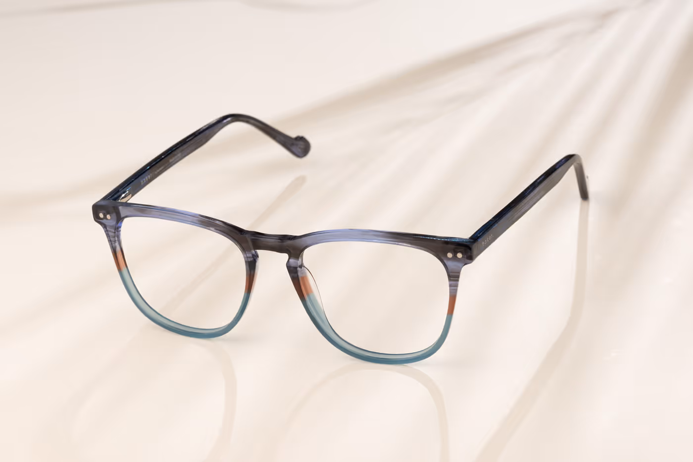 Styled glasses photo with created shadow