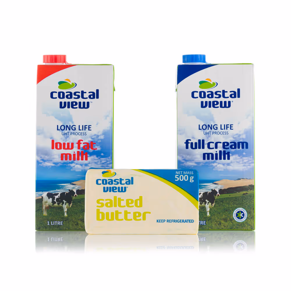 e-commerce packshot photography of a dairy product range