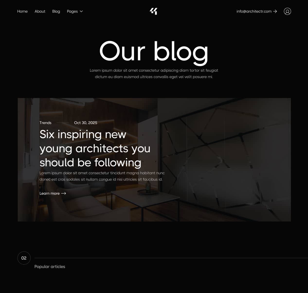 Architectr X - Blog V2 Page - Architecture Firm Webflow Template