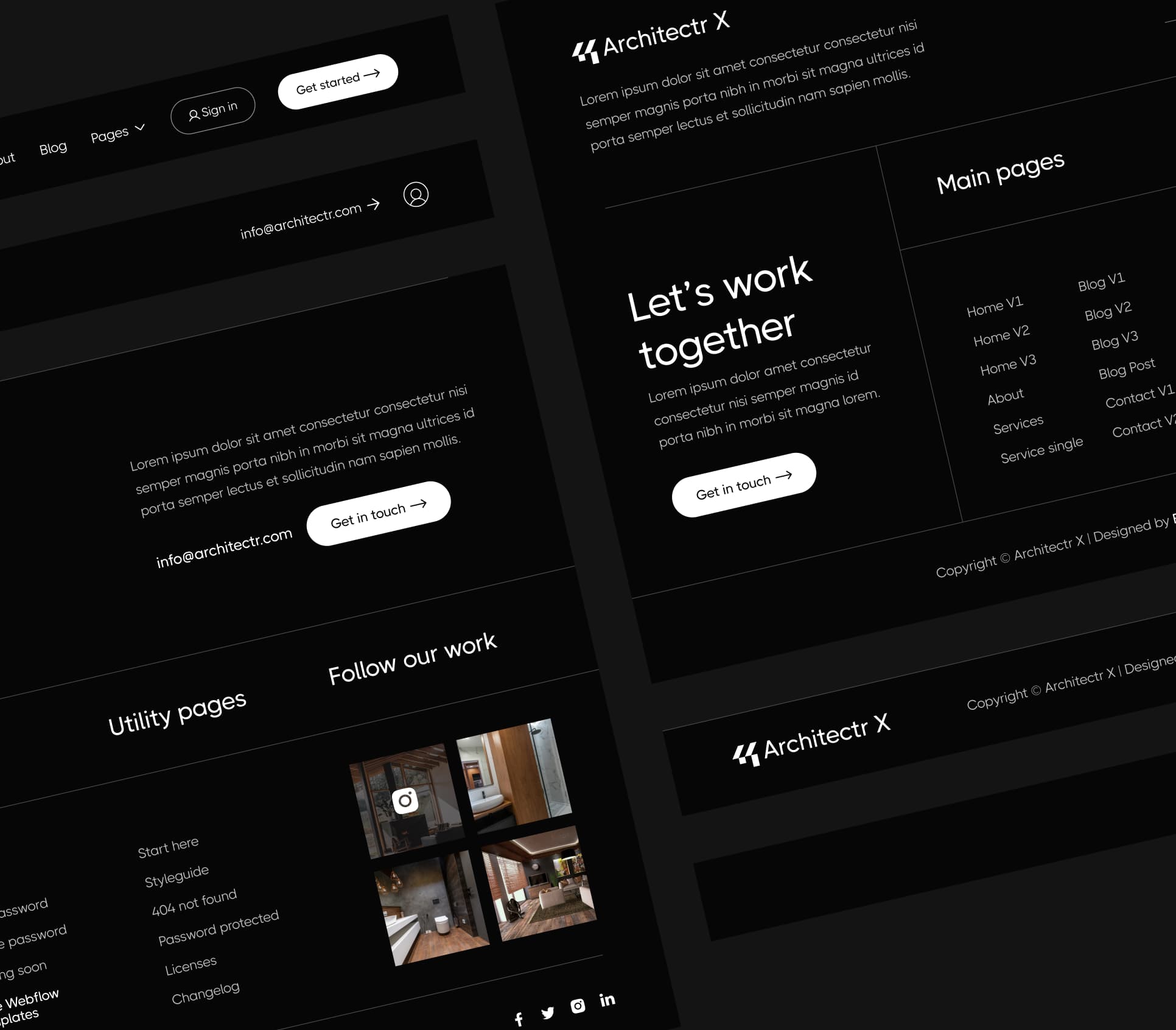 Architectr X - Headers and Footers - Architecture Firm Webflow Template