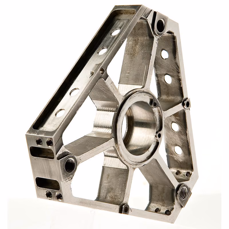 Complex triangular machined metal frame