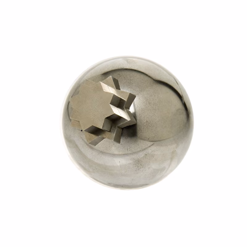 Round machined metal component