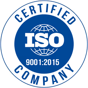 ISO 9001:2015 certified company badge